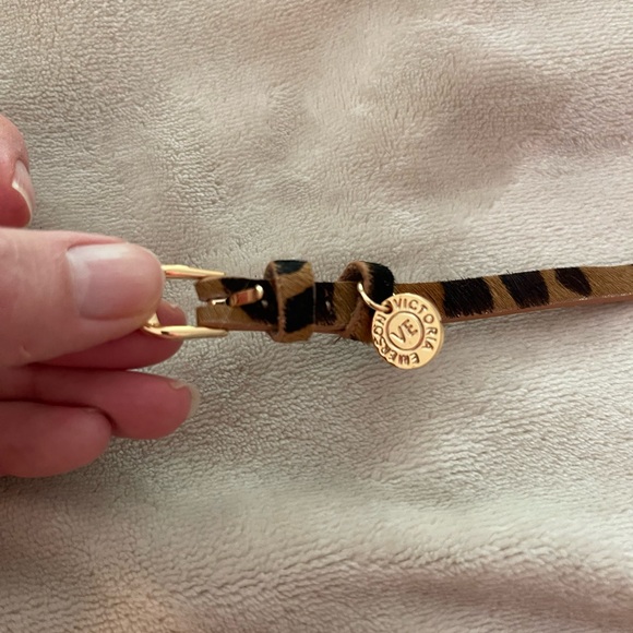 Victoria Emerson Accessories - Victoria Emerson Brown Black Leopard Card Holder Strap with Gold Accent